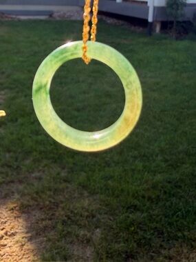 Natural Burmese Jadeite Jade Ring – Green Base with Vivid Green Accents/Pendant